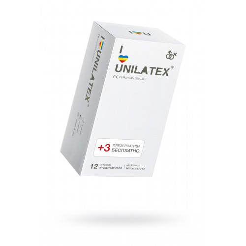 Презервативы Unilatex, multifrutis, аромат, цветные, 19 см, 5,4 см, 15 шт.
