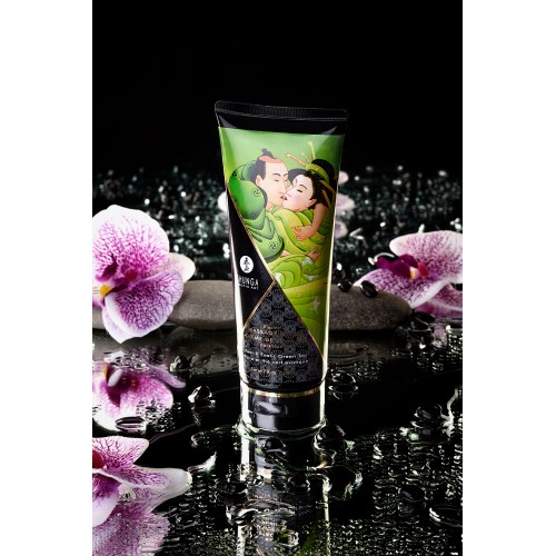 Массажный крем Shunga Pear and Exotic Green Tea, съедобный, груша и зеленый чай, 200 мл