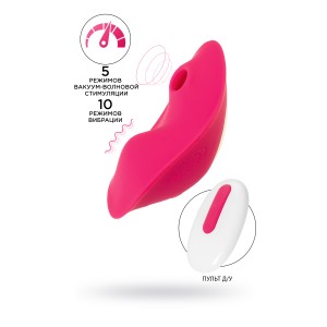 Вкладыш в трусики с вакуум-волновой стимуляцией JOS Pimpit, силикон, розовый, 9 см (иной угол)