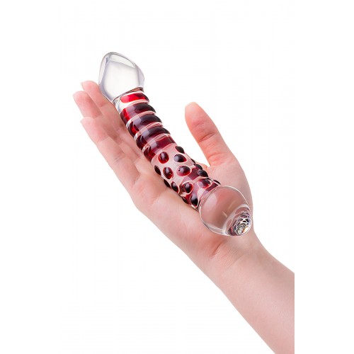 Двусторонний фаллоимитатор Sexus Glass, стекло, прозрачный, 21 см