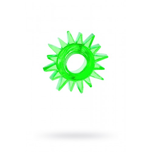 Эрекционное кольцо TOYFA с шипиками, TPE, зеленый