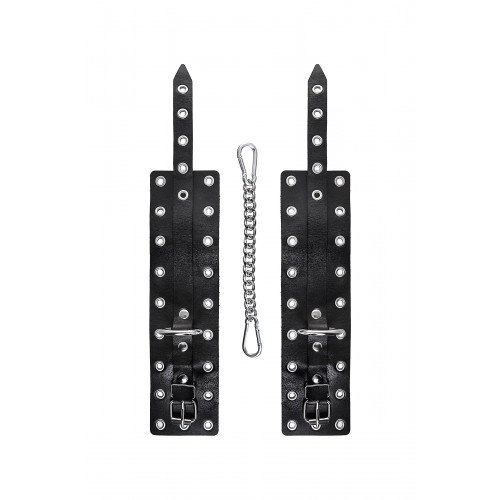 Оковы однослойные с люверсами Pecado BDSM, натуральная кожа, черные
