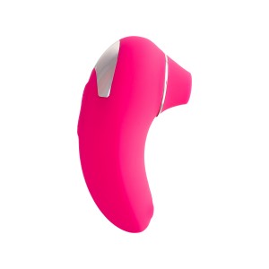 Вакуум-волновой бесконтактный стимулятор клитора, силикон, розовый, 10 см (иной угол)