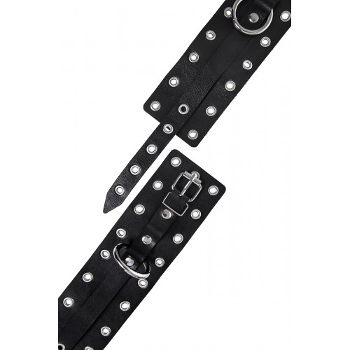 Оковы однослойные с люверсами Pecado BDSM, натуральная кожа, черные