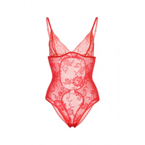 Боди Candy Girl c интимным доступом, красное, OS