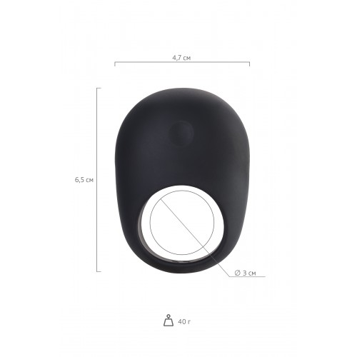 Эрекционное кольцо на пенис OIVITA, ORing Plus, силикон, черный, 6.5 см