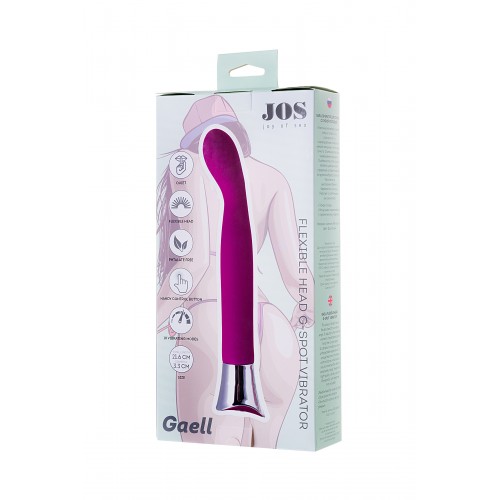 Стимулятор для точки G JOS GAELL, с гибкой головкой, силикон, фиолетовый, 21,6 см.