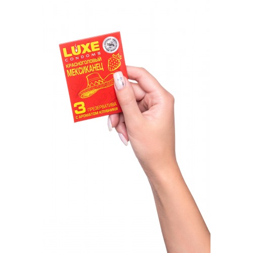 Презервативы Luxe КОНВЕРТ, Красноголовый мексиканец, вишня, 18 см., 3 шт. в упаковке