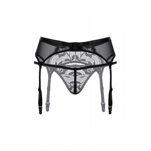 Пояс для чулок и стринги кружевные SoftLine Collection, черный, M/L