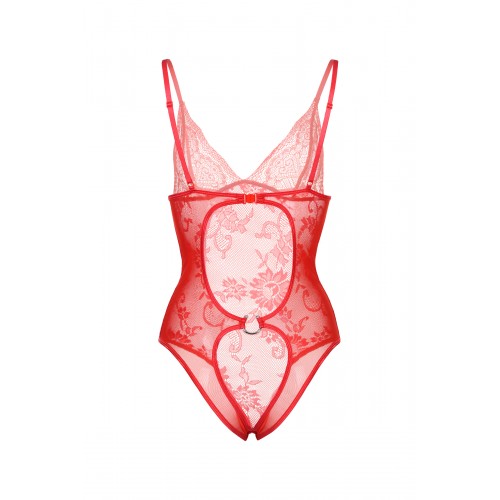 Боди Candy Girl c интимным доступом, красное, OS