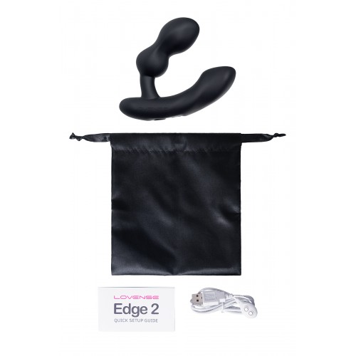 Стимулятор простаты LOVENSE Edge 2, силикон, черный, 12,4 см