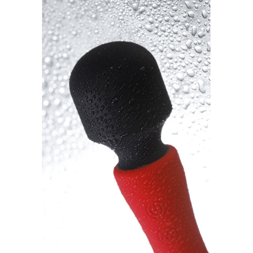 Двусторонний вибромассажер Black&Red by Toyfa, силикон, красный, 21 см