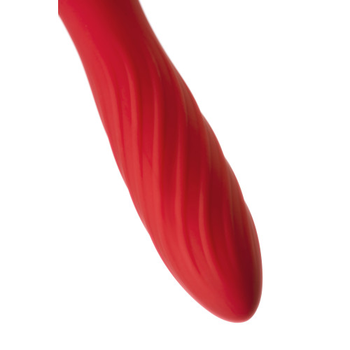 Двусторонний вибромассажер Black&Red by Toyfa, силикон, красный, 21 см