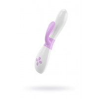 Вибратор на батарейках rabbit OVO K2, силикон, бело-розовый, 20,5 см