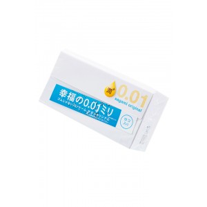 Презервативы Sagami, original 0.01, полиуретан, EXTRA LUB, 12 шт.