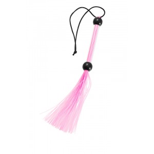 Флоггер с резиновыми хвостами, нежно-розовый, 28 см (в пакете)