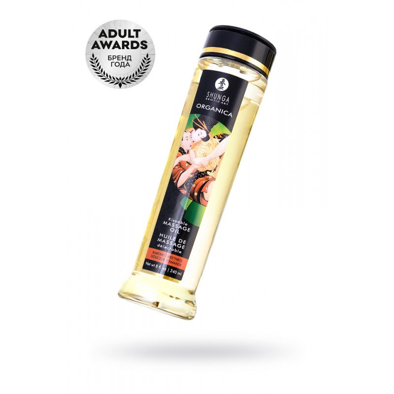 Масло для массажа Shunga Organica Almond Sweetness, натуральное, возбуждающее, с ароматом миндаля, 250 мл
