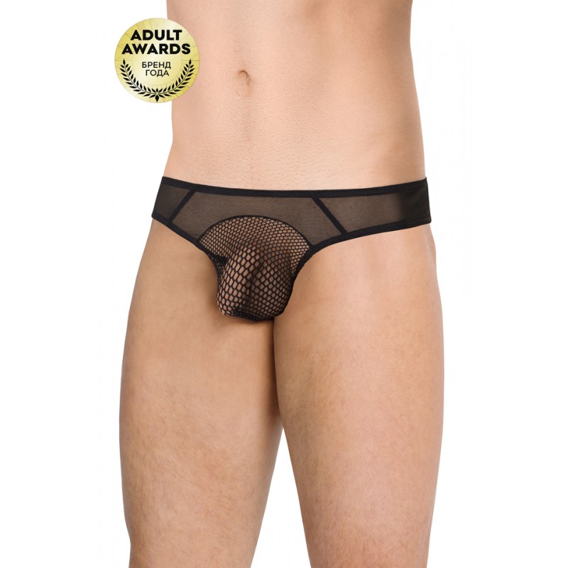 Трусы мужские со вставками из сетки SoftLine Collection, черный, M/L