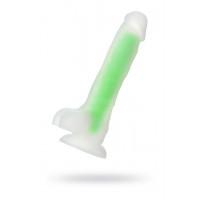 Фаллоимитатор, светящийся в темноте, Beyond by Toyfa, Clark Glow, силикон, прозрачно-зеленый, 16,5 см