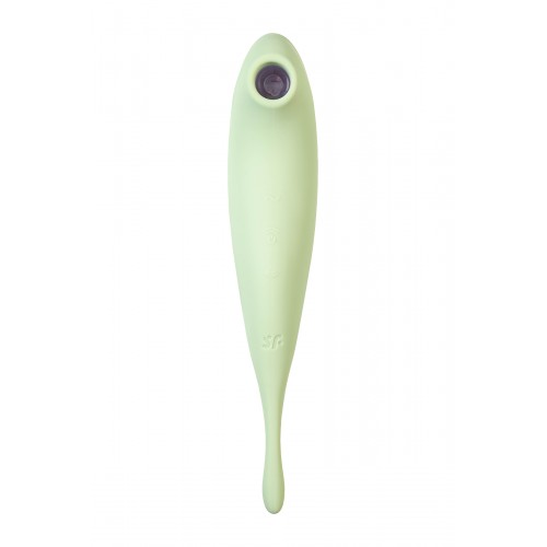 Вакуум-волновой бесконтактный стимулятор клитора Satisfyer Twirling Pro, силикон, зеленый