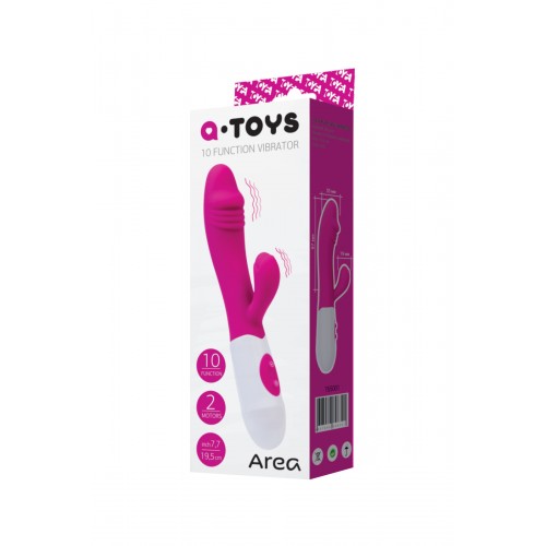 Вибратор с клиторальным стимулятором TOYFA A-Toys  Area, Силикон, Розовый, 19,5 см
