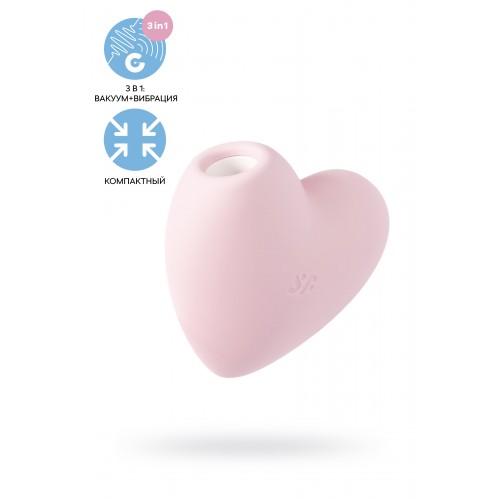 Вакуум-волновой бесконтактный стимулятор клитора Satisfyer Cutie Heart, силикон, розовый