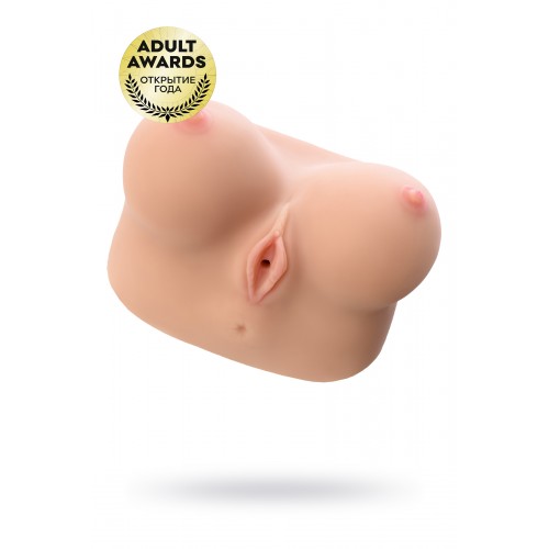 Мастурбатор реалистичный KOKOS Juliana Breast с вибрацией и ротацией, TPR, телесный, 20 см