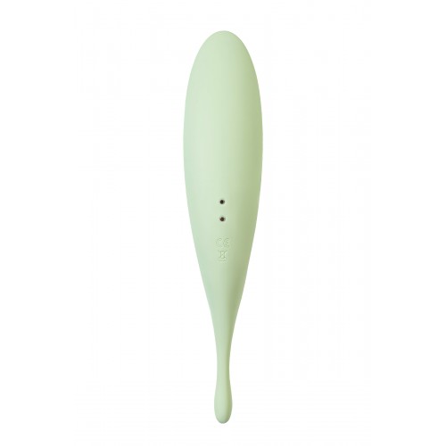 Вакуум-волновой бесконтактный стимулятор клитора Satisfyer Twirling Pro, силикон, зеленый