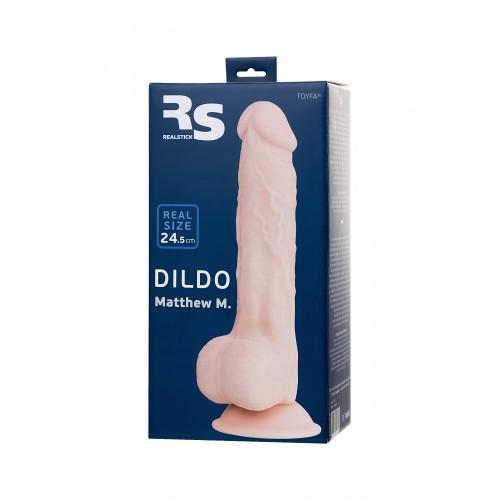 Фаллоимитатор RS Silicone Matthew M с уникальным материалом, телесный, 24,5 см