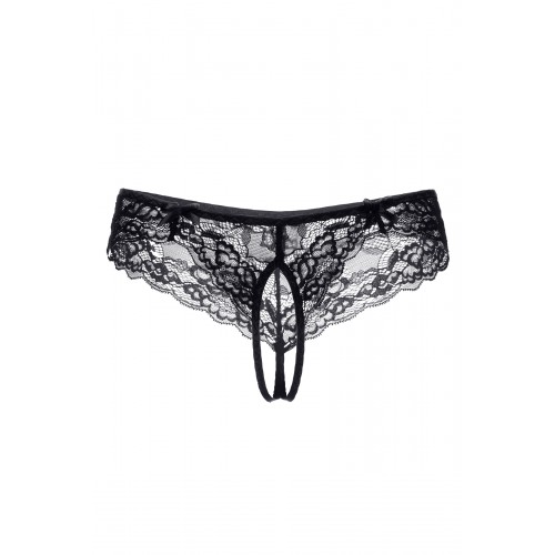 Эротические трусики Erolanta Lingerie Collection кружевные, черные (46-48)