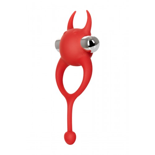 Виброкольцо с хвостиком JOS NICK, силикон, красный, 13,5 см