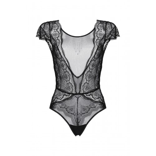 Боди со стразами Candy Girl Delight, чёрное, XL