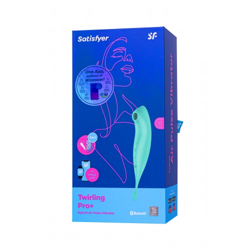 Вакуум-волновой бесконтактный стимулятор клитора Satisfyer Twirling Pro, силикон, зеленый