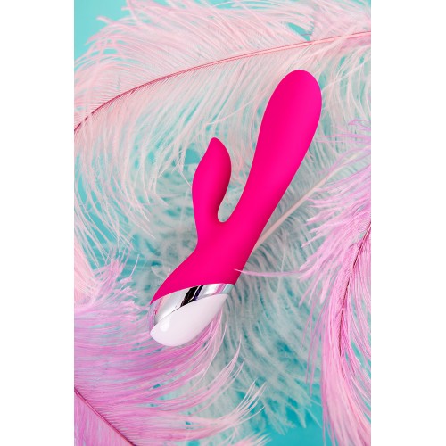 Вибратор с клиторальным стимулятором LEROINA, силикон, розовый, 19 см