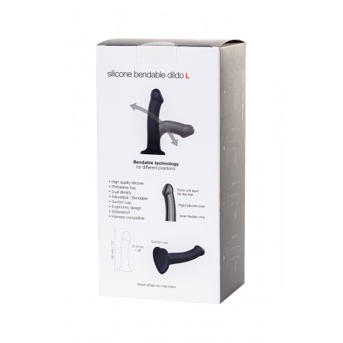 Ремневой нереалистичный страпон на присоске Strap-on-me, L, силикон, черный, 19 см