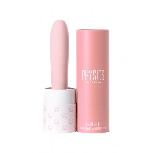 Вибратор с функцией нагрева и пульсирующими шариками PHYSICS FAHRENHEIT, силикон, розовый, 19 см
