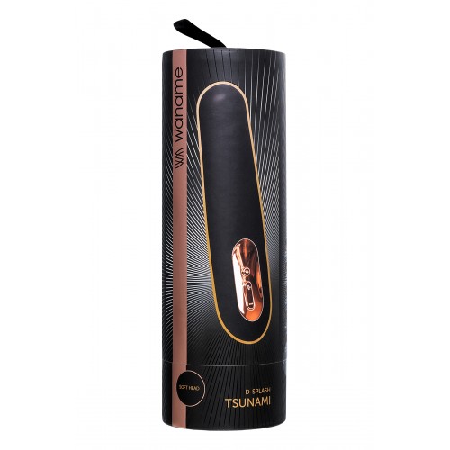 Нереалистичный вибратор WANAME D-SPLASH TSUNAMI, силикон, чёрный, 18,3 см