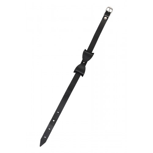 Чокер с бабочкой Pecado BDSM, натуральная кожа, черный