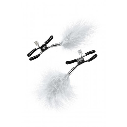 Зажимы для сосков TOYFA Theatre, металл с пухом