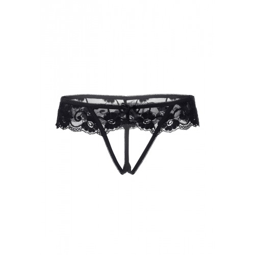 Эротические трусики Erolanta Lingerie Collection кружевные, черные (46-48)