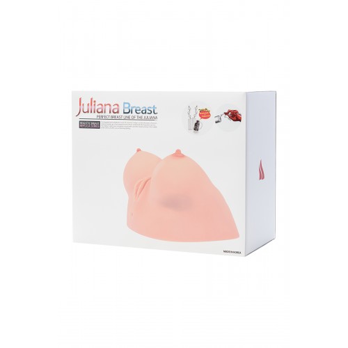 Мастурбатор реалистичный KOKOS Juliana Breast с вибрацией и ротацией, TPR, телесный, 20 см