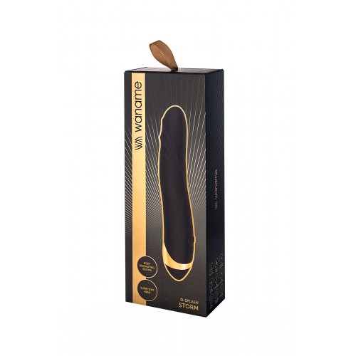 МЯГКАЯ вакуумная упаковка нереалистичный вибратор WANAME D-SPLASH  Storm, Силикон, Чёрный, 22,5 см
