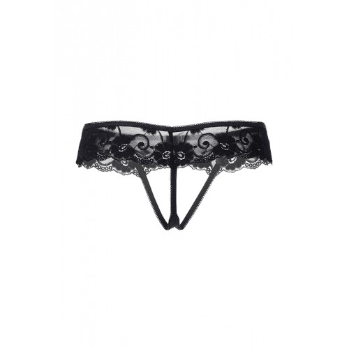 Эротические трусики Erolanta Lingerie Collection кружевные, черные (46-48)