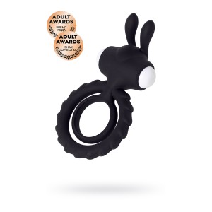 Эрекционное кольцо на пенис JOS BAD BUNNY, силикон, чёрный, 9 см (иной угол)