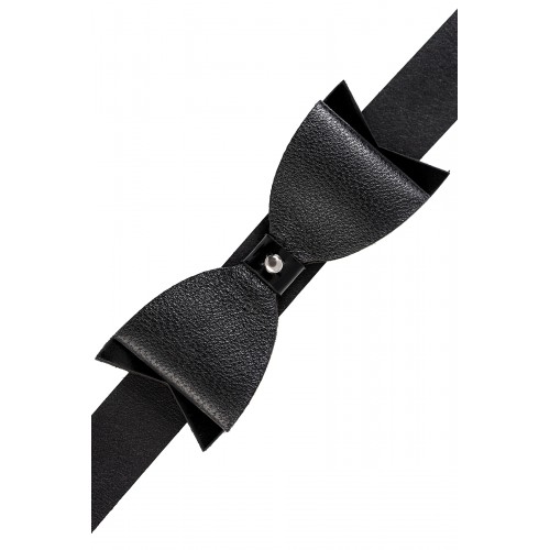 Чокер с бабочкой Pecado BDSM, натуральная кожа, черный