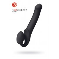Безремневой нереалистичный страпон Strap-on-me, L, силикон, черный, 25 см