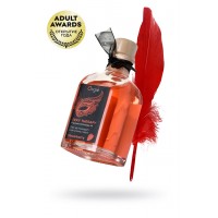 Комплект для сладких игр Orgie Lips Massage со вкусом клубники (массажное масло для поцелуев, перо и руководство), 100 мл