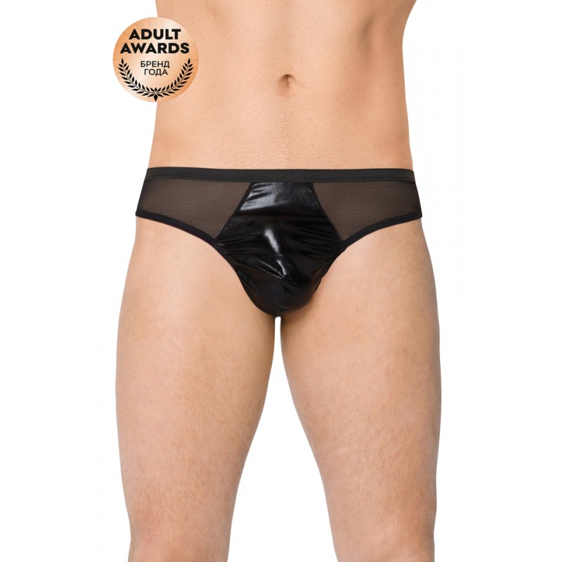 Трусы мужские Wetlook + Сетка SoftLine Collection, чёрный, M/L
