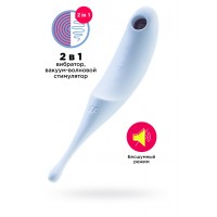 Вакуум-волновой бесконтактный стимулятор клитора Satisfyer Twirling Pro, силикон, голубой
