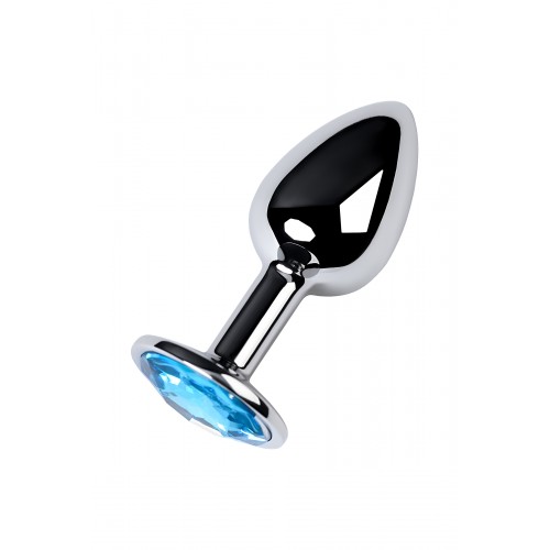 Анальный страз Metal by TOYFA, металл, серебристый, с кристаллом цвета топаз, 7 см, Ø 2,8 см, 50 г